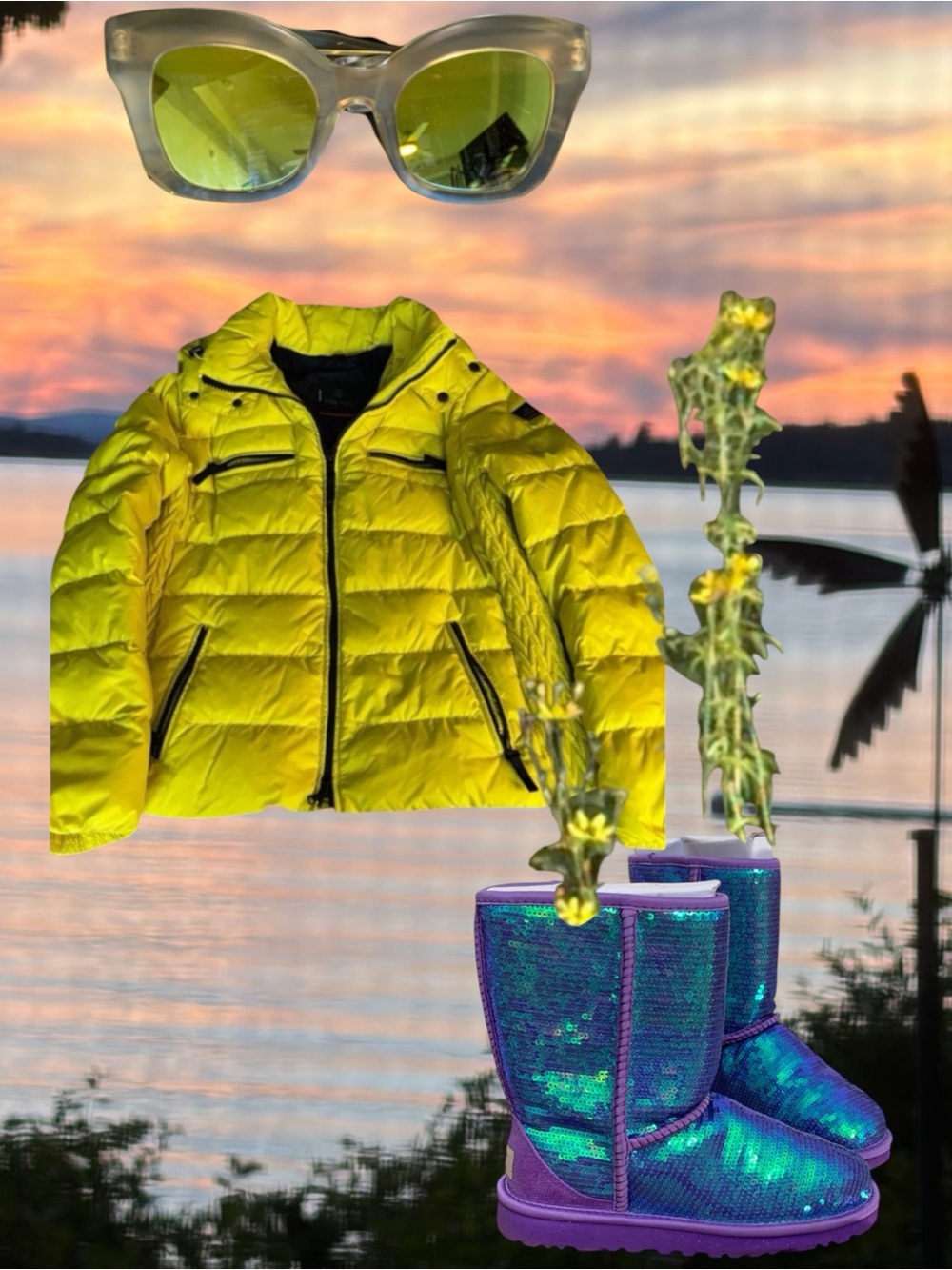Bogner Women's Neon Yellow Ski Puffer Jacket